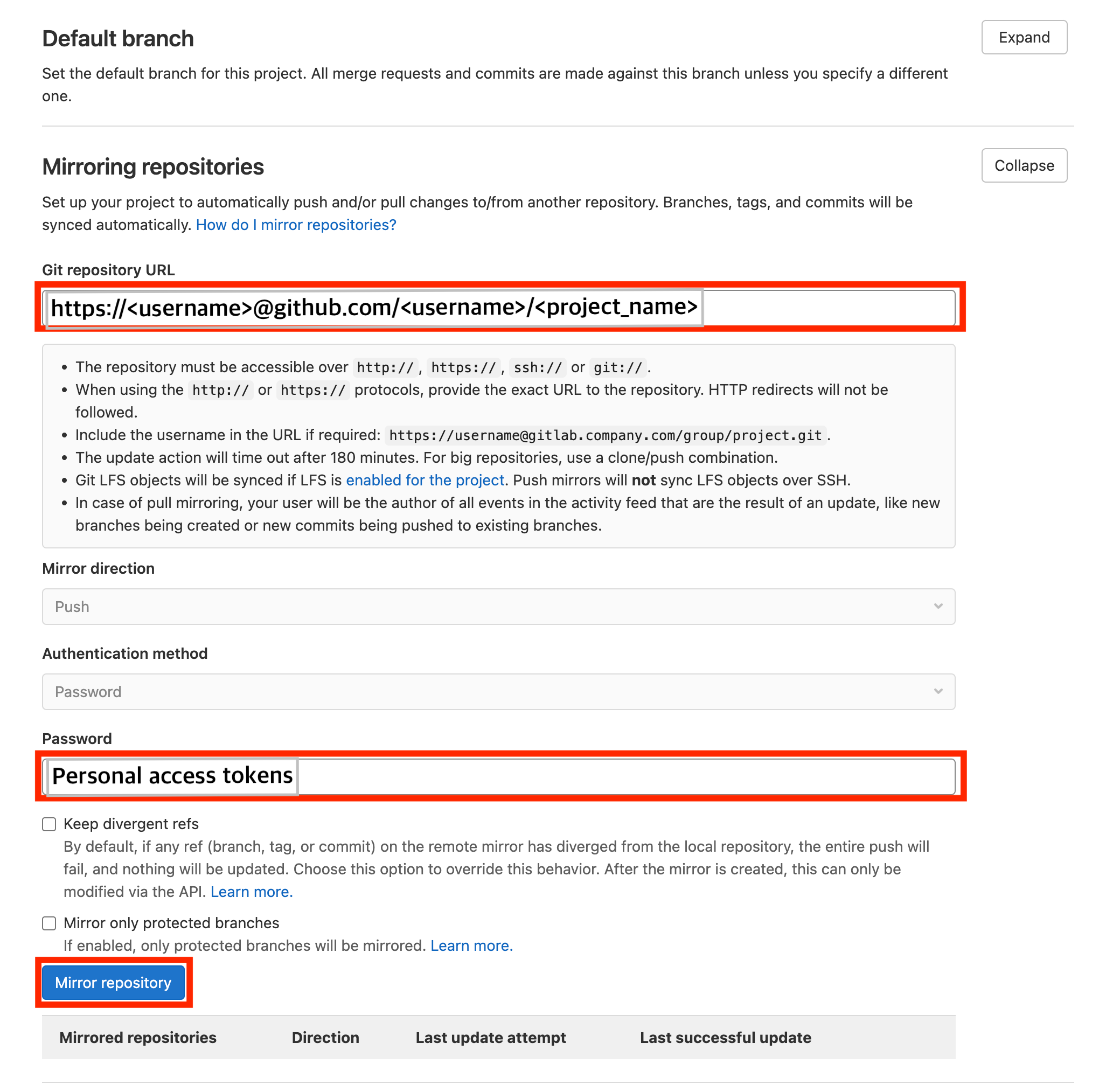 How to mirror Gitlab to GitHub | 심로그
